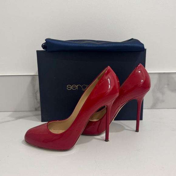 Sergio Rossi Barbie red patent leather pumps size